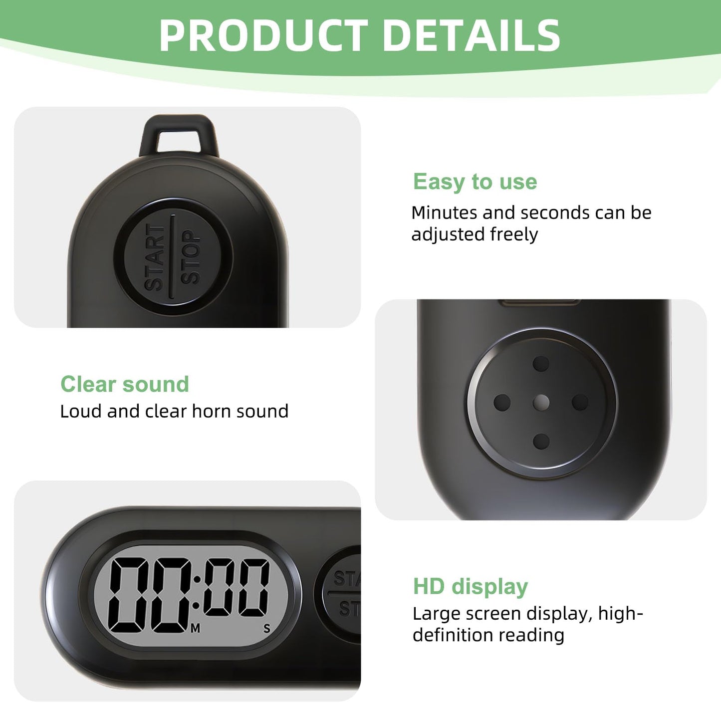 2 Pack Mini Digital Timer Keychain, Portable Countdown Timer and Stopwatch with LCD Display, Small Clip-On Pocket Timer for Cooking, Study, Workouts, Classroom and Daily Use