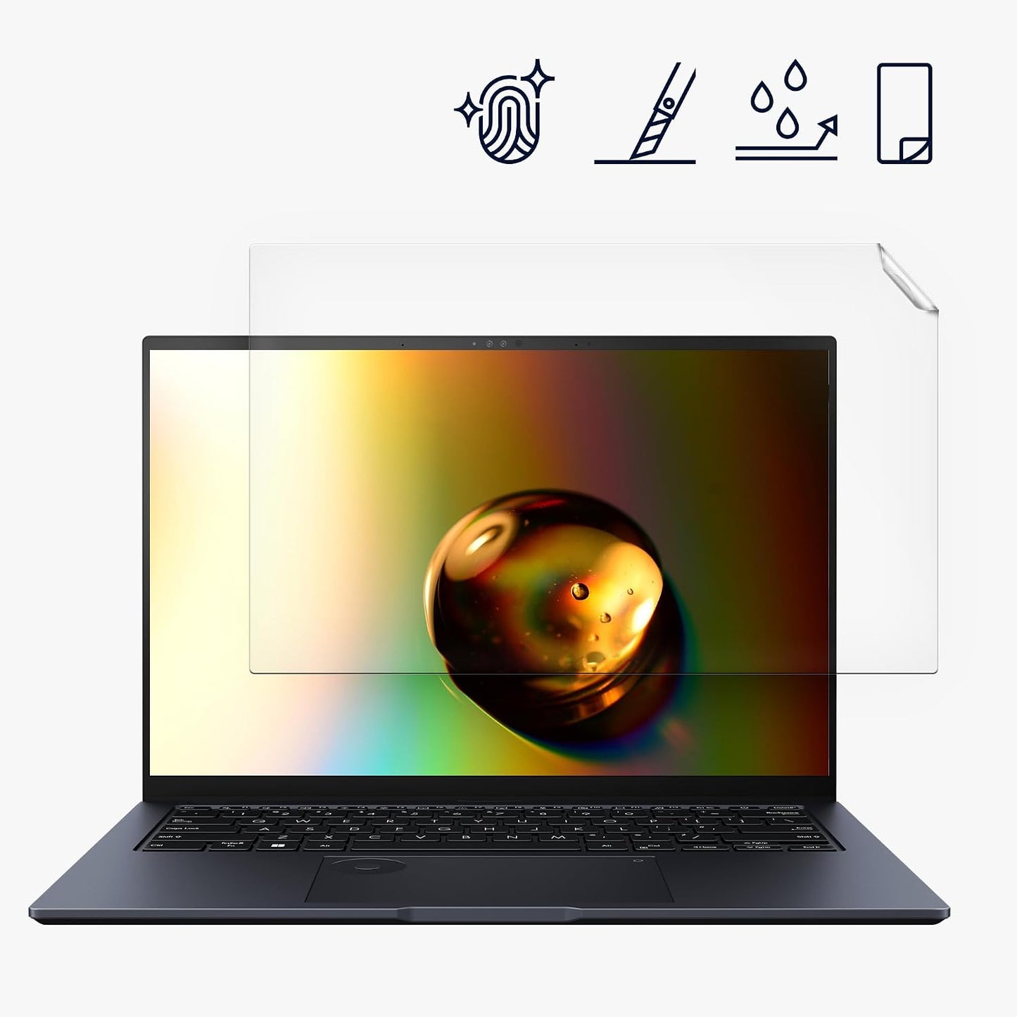 14 2024 14" Inch kwmobile Screen Protector for ASUS Zenbook OLED Screen Protector - Matte Display Film - Anti-Glare
