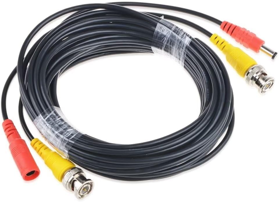 MDCGPower 50ft Black BNC Video Power Siamese Cable Compatible with Analog AHD CVI CCTV Camera DVR Kit