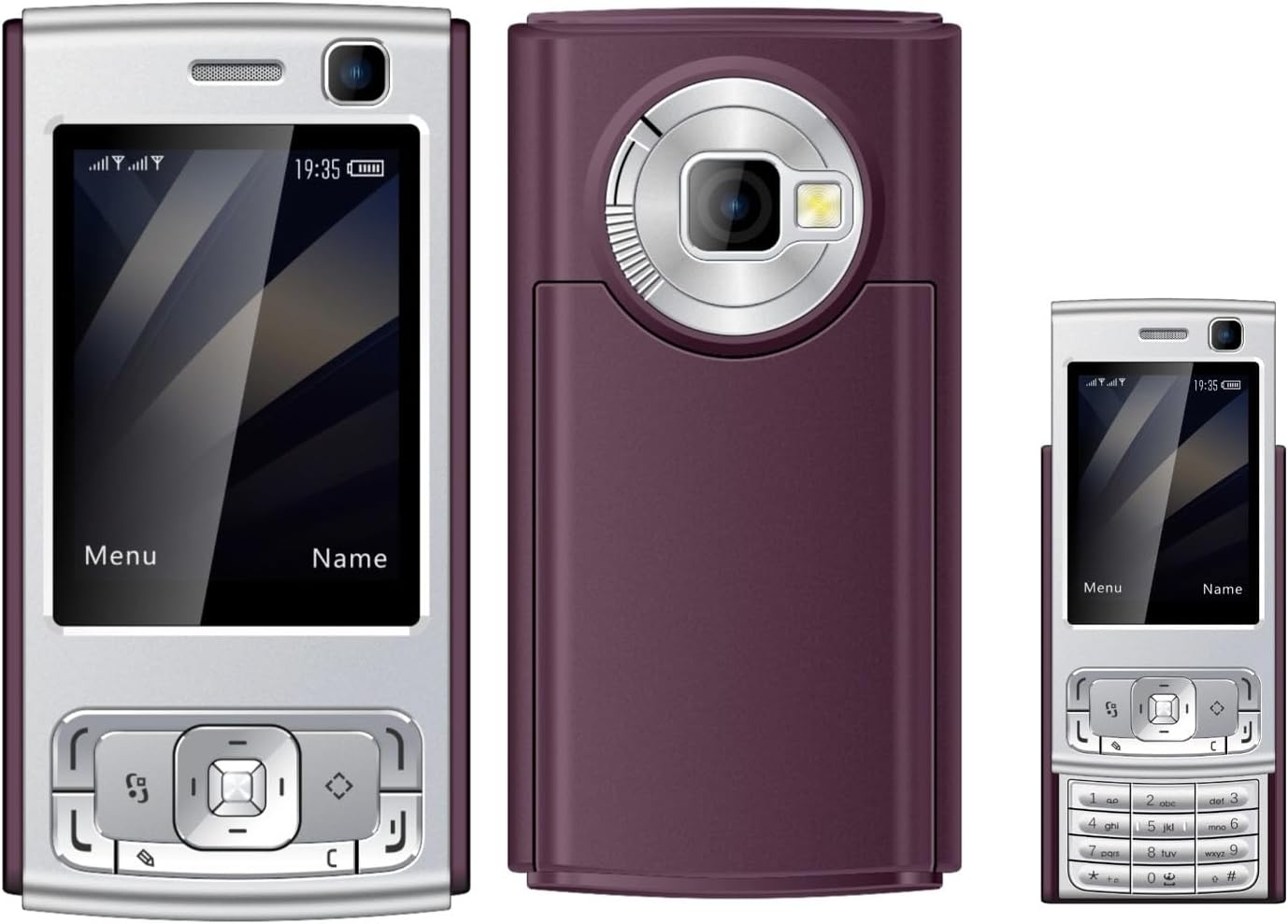 2G 2.0 Inch 1000mAh MP3 MP4 GOWENIC Unlocked Slider Phone, GSM Mobile Phone Screen Battery Dual SIM Player with Loud