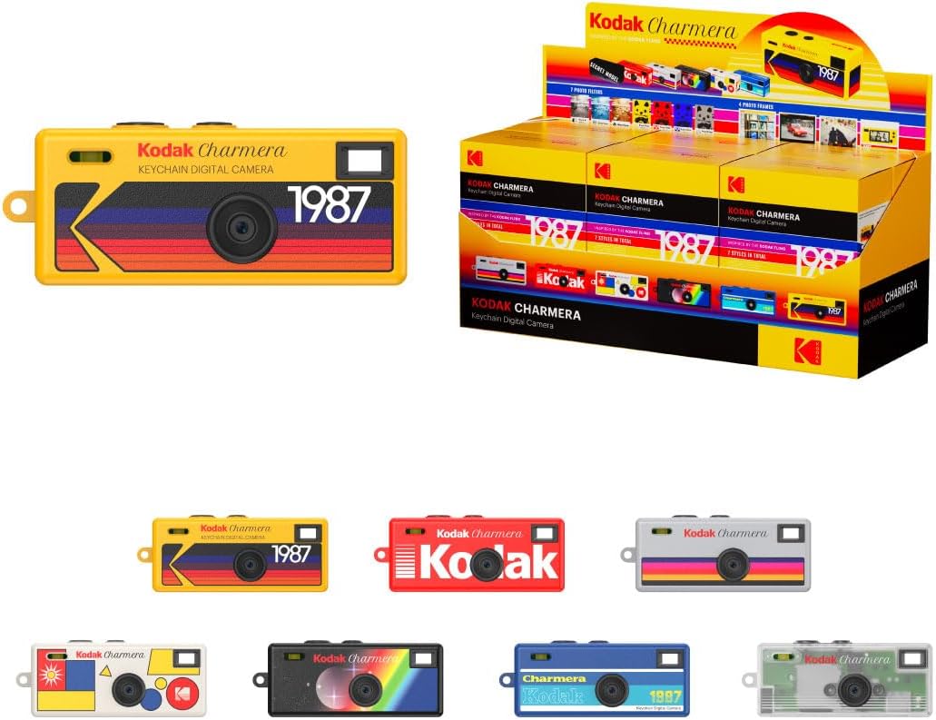 KODAK (1PC),Mini Charm,1.6 CHARMERA Keychain Digital Camera Blind Box Single Box Camera,Digicam,Video Recording,Bag