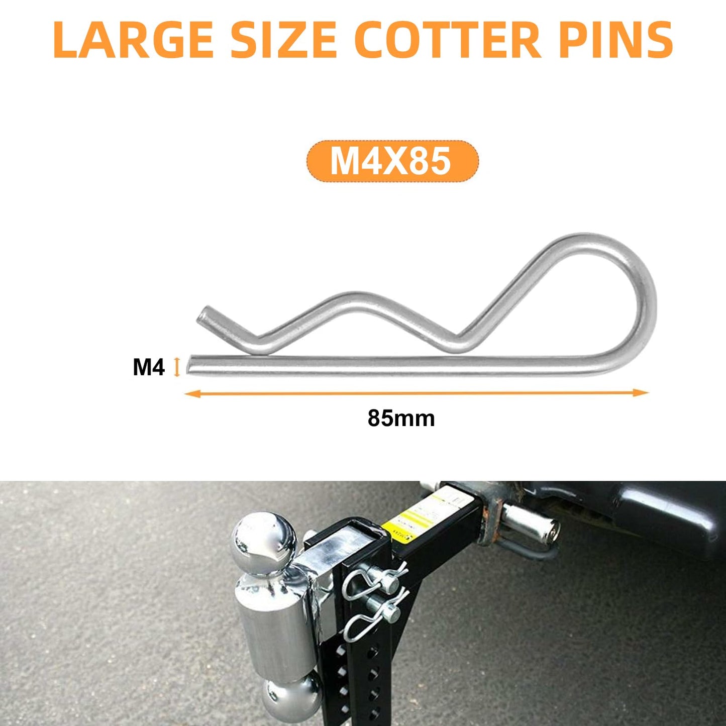 Heavy Duty Hitch Pins R Clips Spring Retaining Wire Hair Pins Cotter, Large Stainless Steel Spring Retaining Wire Hair Pins for Trailer Tractors Mower Carts Truck Lock System(Pack of 10)