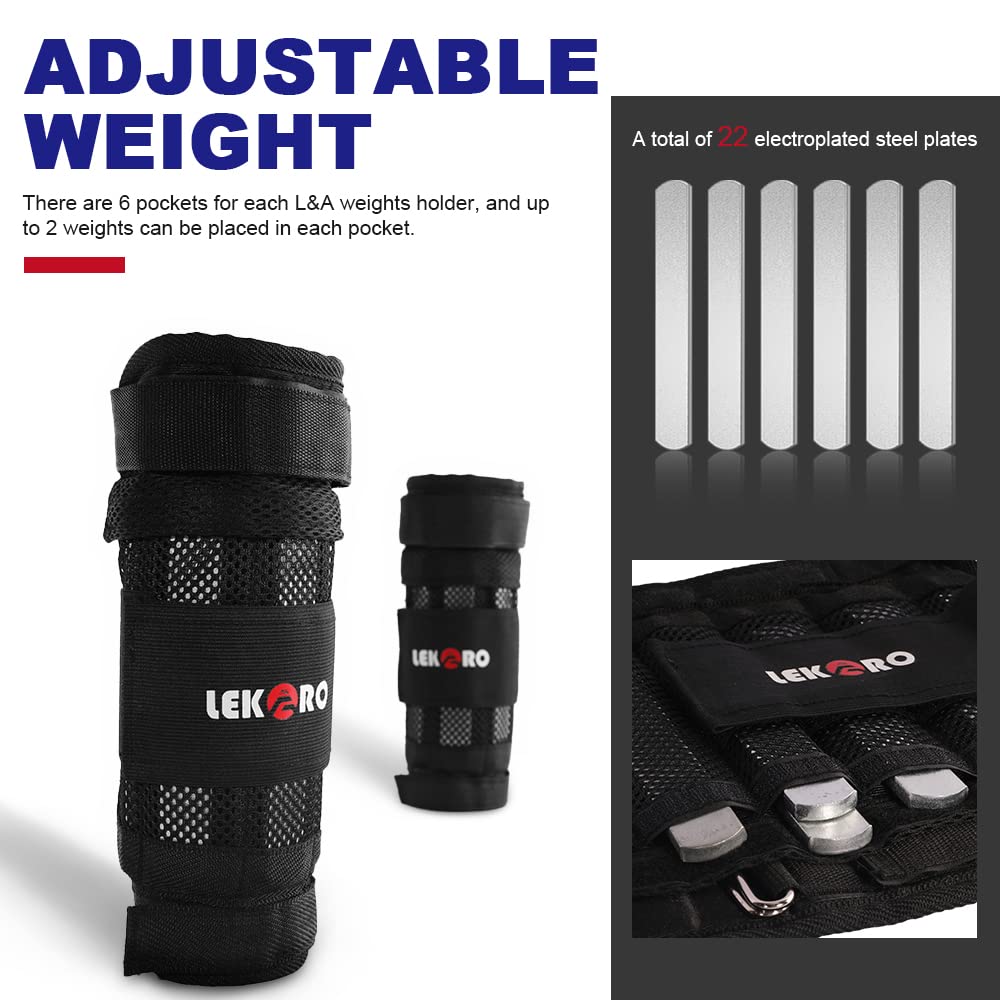 Wrist Ankle Weights with Removable Steel Bars, 1 Pair Adjustable Arm Leg Weights for Men and Women, No Leakage Design, Weighted Wrist Bands for Walking Jogging Yoga Pilates