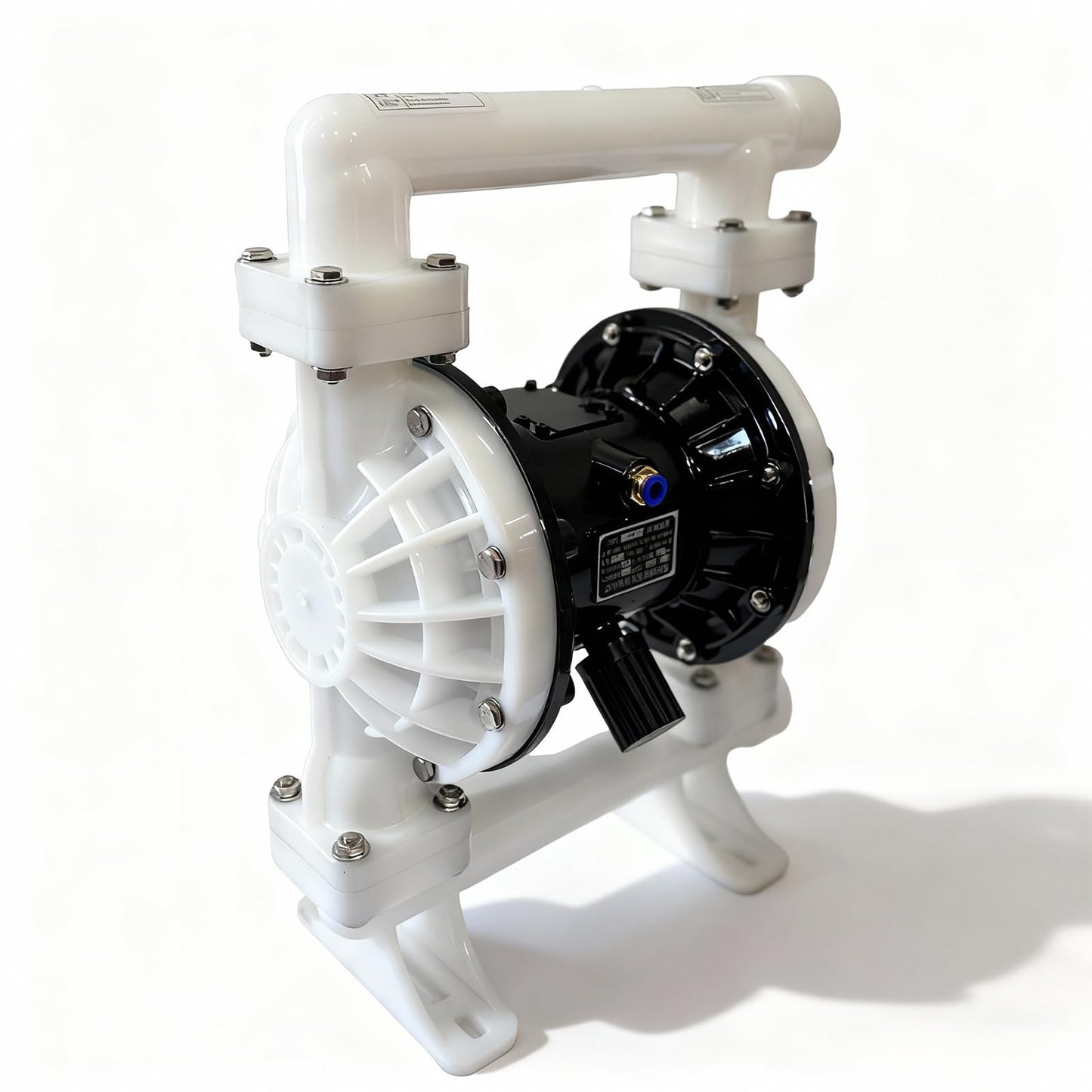 Air Operated Double Diaphragm Pump, 35 GPM and Max 100 PSI Oil Transfer Tump Polypropylene Body, 1.5" Inlet/Outlet 164 ft Lift 23 ft Suction for Diesel Grease Oil Transfer