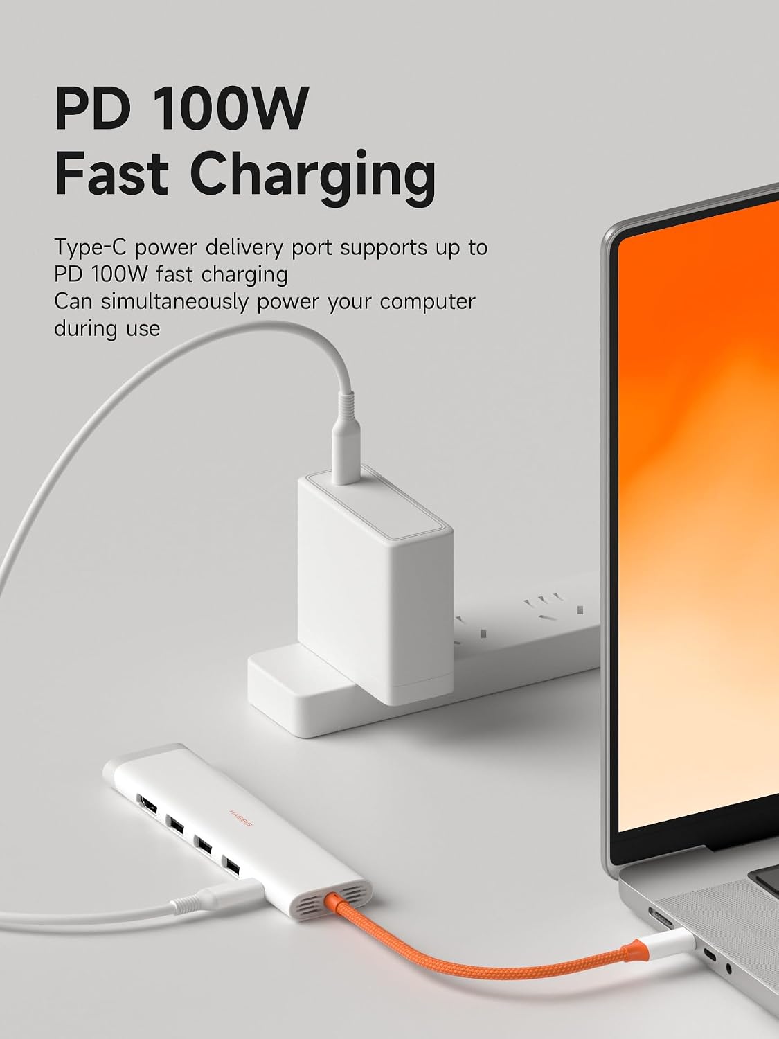 Hagibis 5 1 4K@60Hz USB3.0 3 100W (KZWN01H) USB-C Hub, in Multiport USB C Splitter Ultra Slim Heat Dissipation Docking