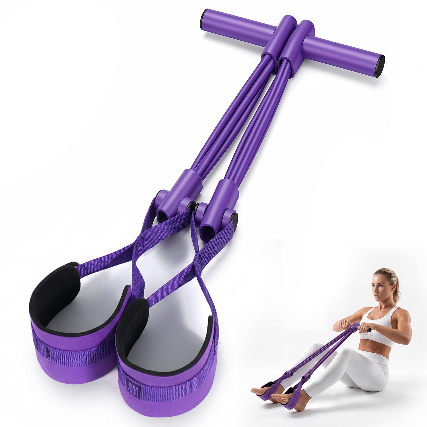 Upgraded Resistance Bands with Handles, 8-Tube Multifunctional Exercise Bands for Full Body Workout, Strength Training Bands for Arms, Legs, Abs & Home Gym