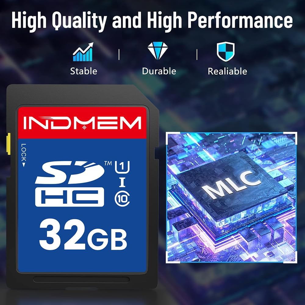 elecacc 32GB 2 Pack U1 10 32GB(2pc) SD Card, SDHC Memory Cards UHS-I Class High-Speed Full HD Video, Secure Digital
