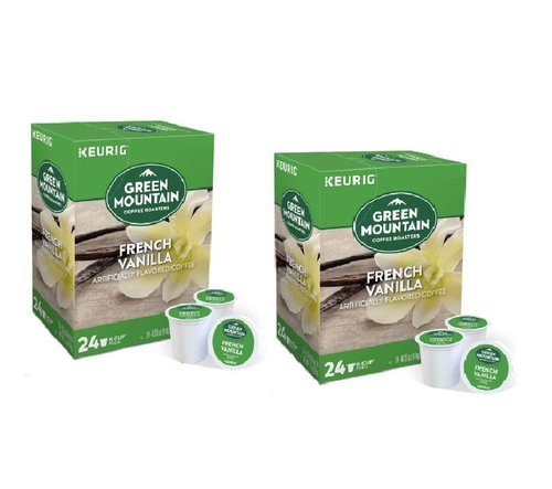 Green Mountain Coffee French Vanilla K-Cup Pods - Light Roast, 48 Count (2 Boxes of 24 Pods)