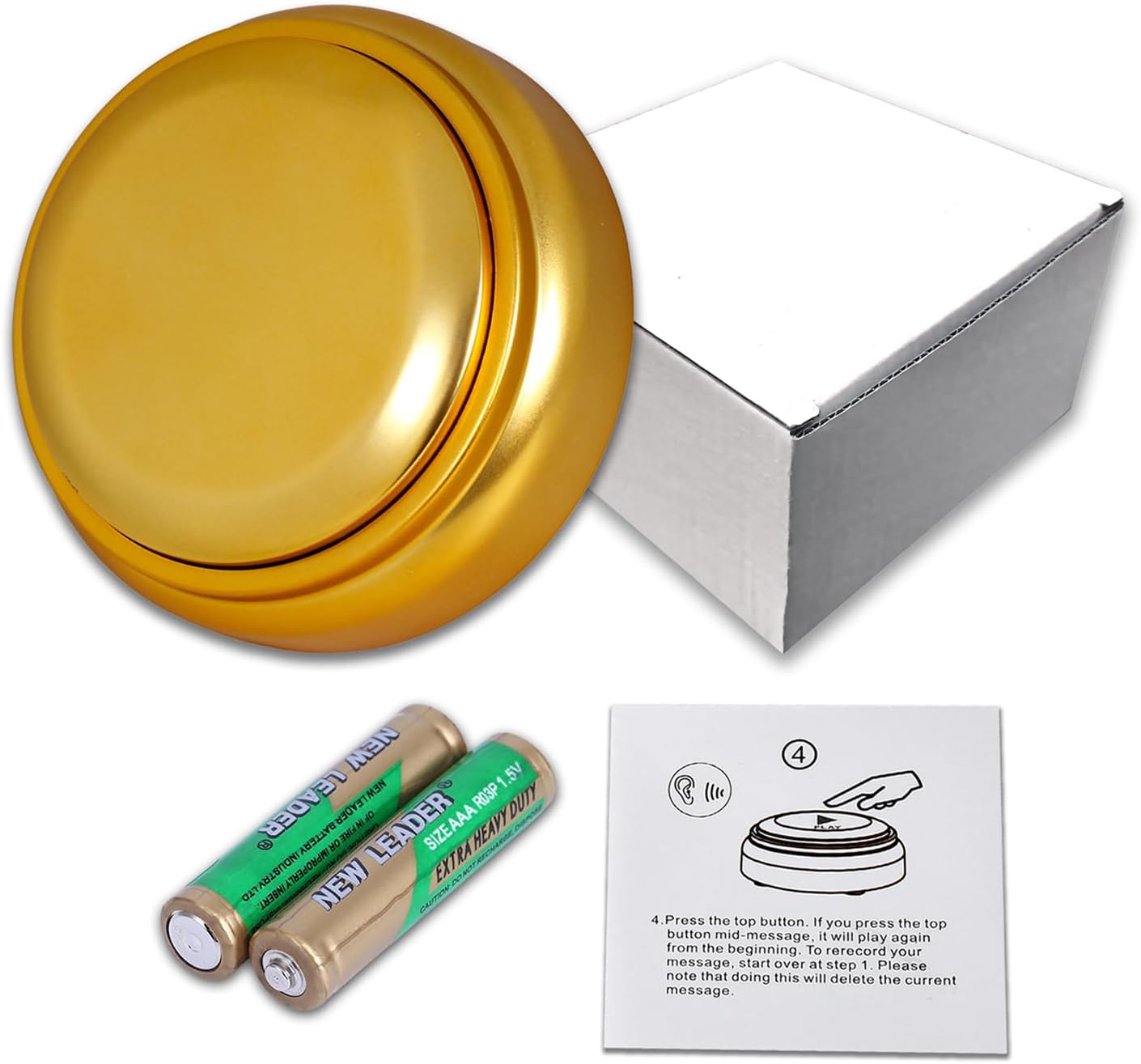 Wariolle 30 Gold Voice Custom Recordable Buttons Second Voice Dog Talking Buttons Recordable and Playback Message
