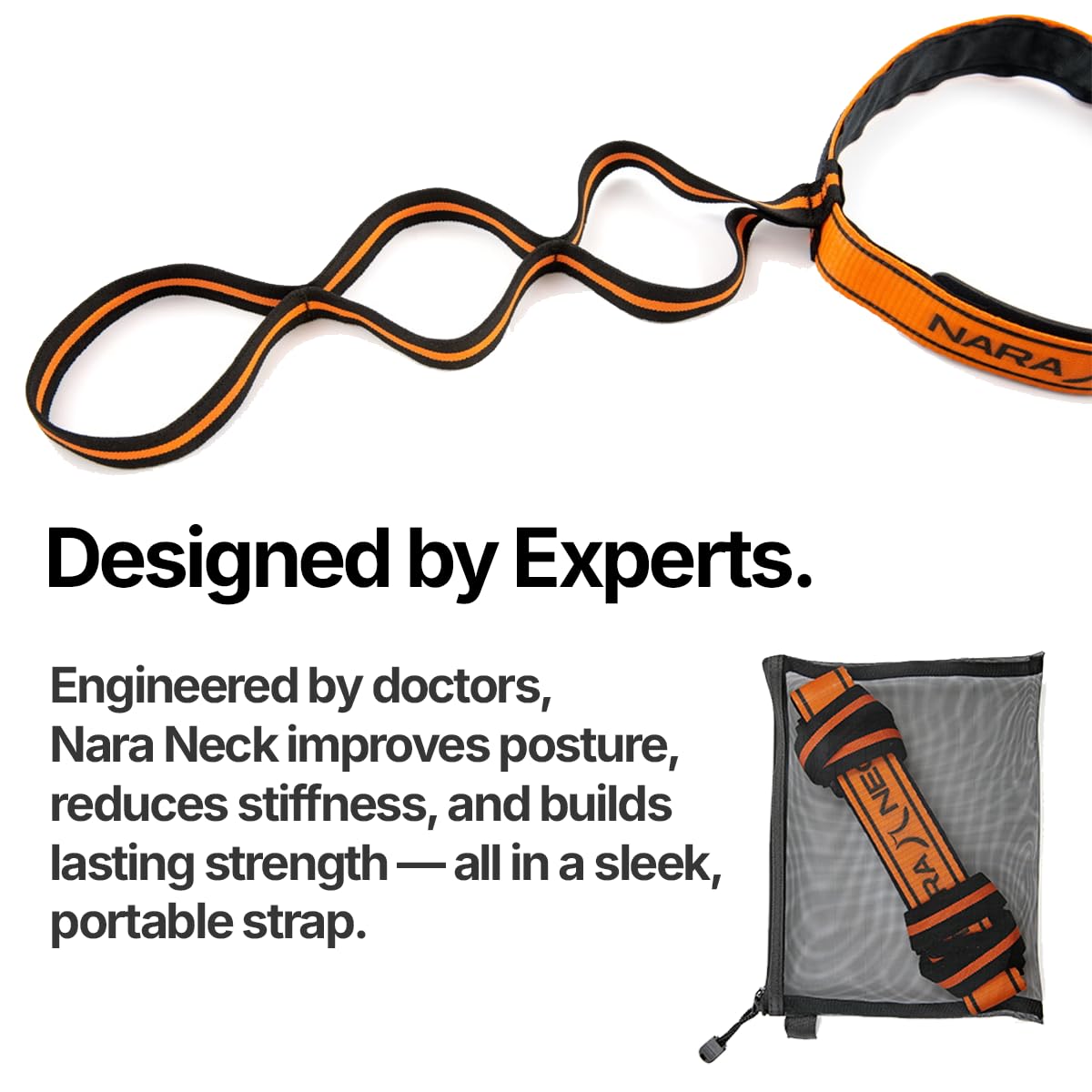 Portable Neck Exercise Device - Neck Pain Relief, Posture Improvement, and Neck Strength Training with Resistance Band and Adjustable Head Strap for Home Use, Gym use or Travel - Lightweight, Compact