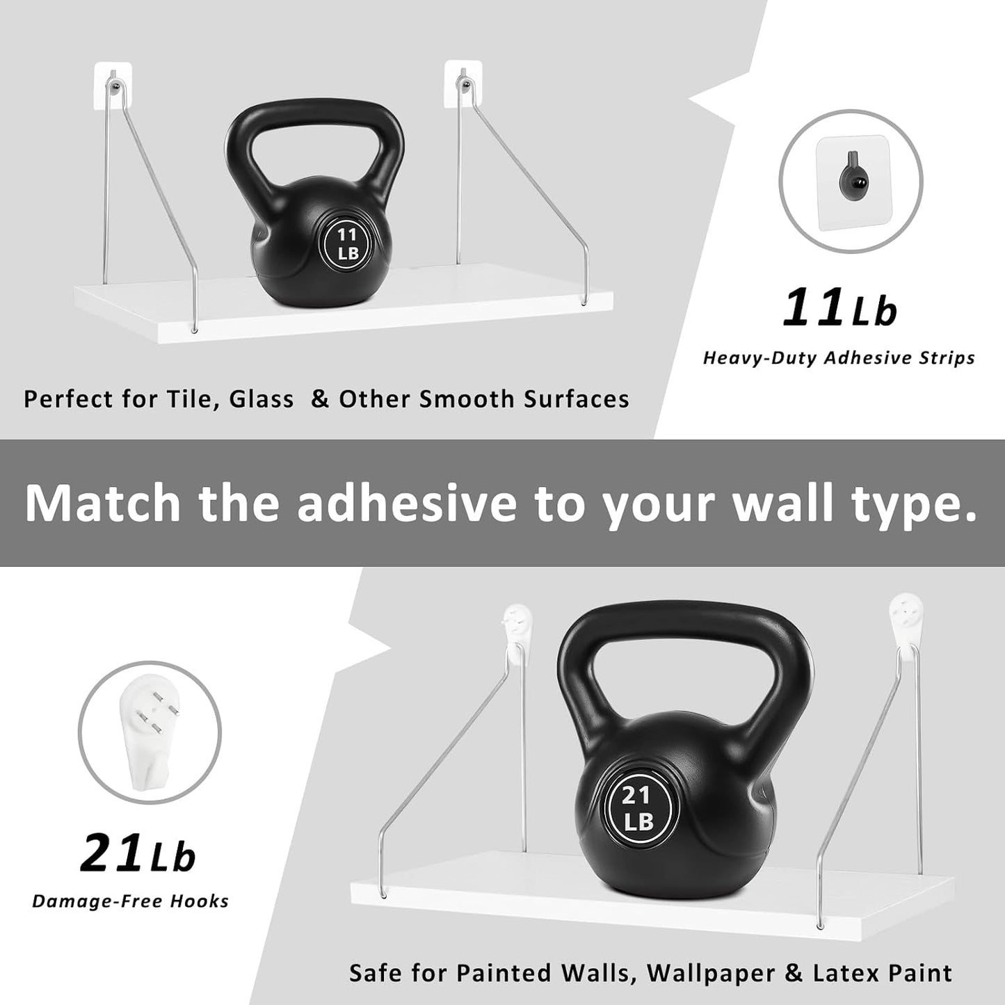 2 12 6 Inch Seamless CroBlissful Pcs Projector Shelf for Wall x Modem Router Shelf with Nail Router Wall Mount Modem