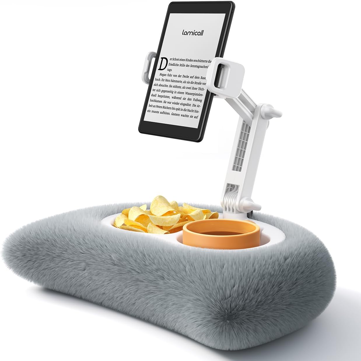 [360 4.7-13" Lamicall Tablet Pillow Holder Kindle Stand - Adjustable Arm][Snack Bowl] iPad Lap Holder, Kindle