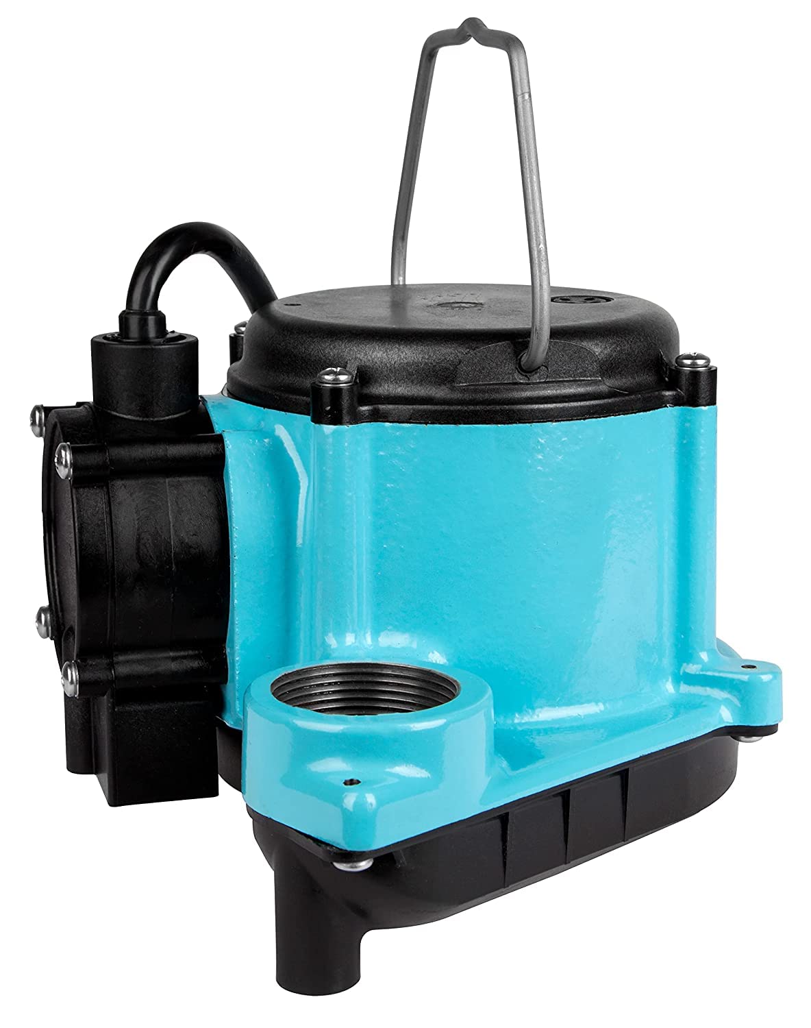 Little Giant 6-CIA-ML 115 Volt, 1/3 HP, 2760 GPH Cast Iron Replacement Compact Submersible Pump for Under Sink and Laundry Tray Systems with Integral Low Level Diaphragm Switch, Blue, 506160
