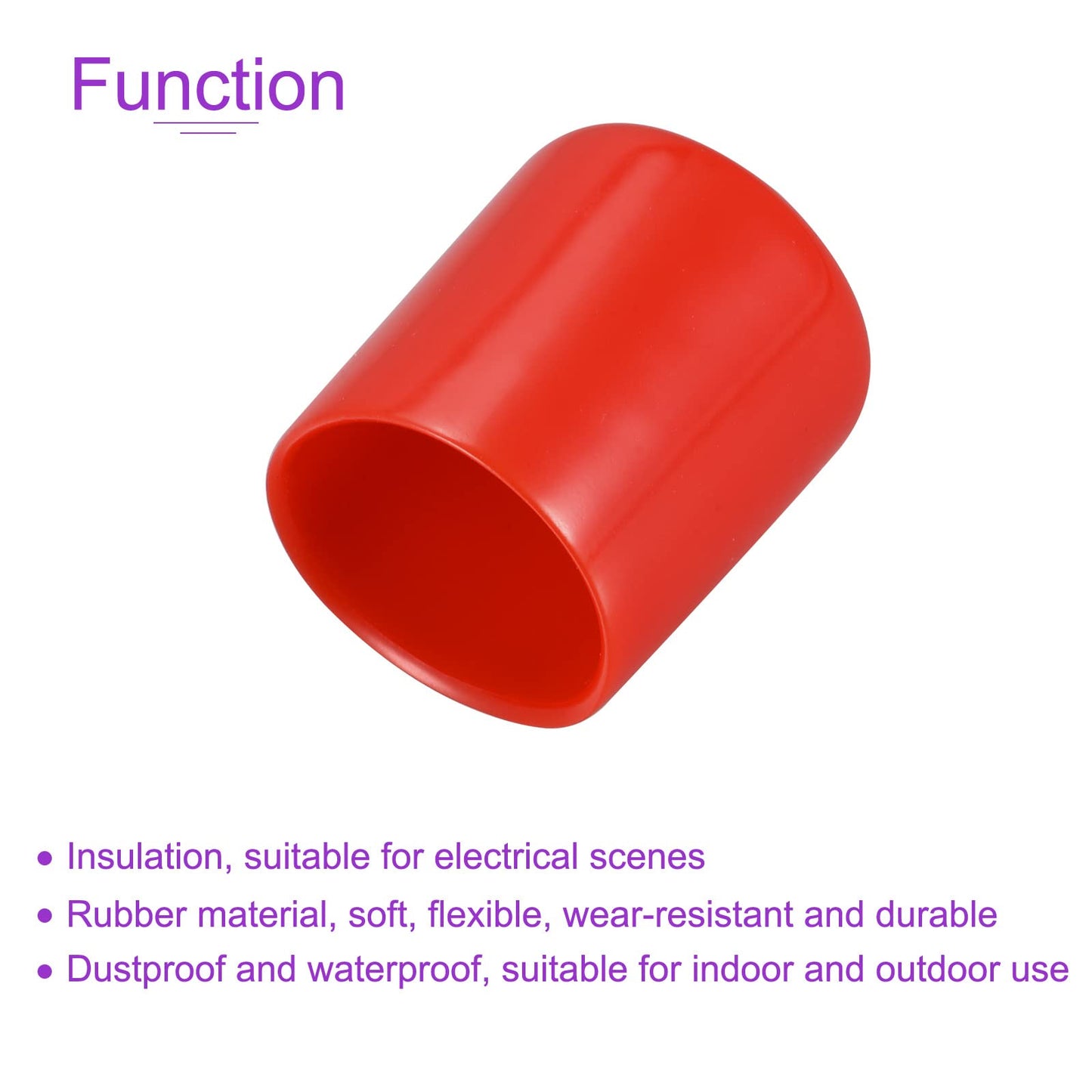 DMiotech 10 Pack 1" ID Red Screw Thread Protectors Rubber End Caps Bolt Covers for Screw Bolt Furniture Pipe