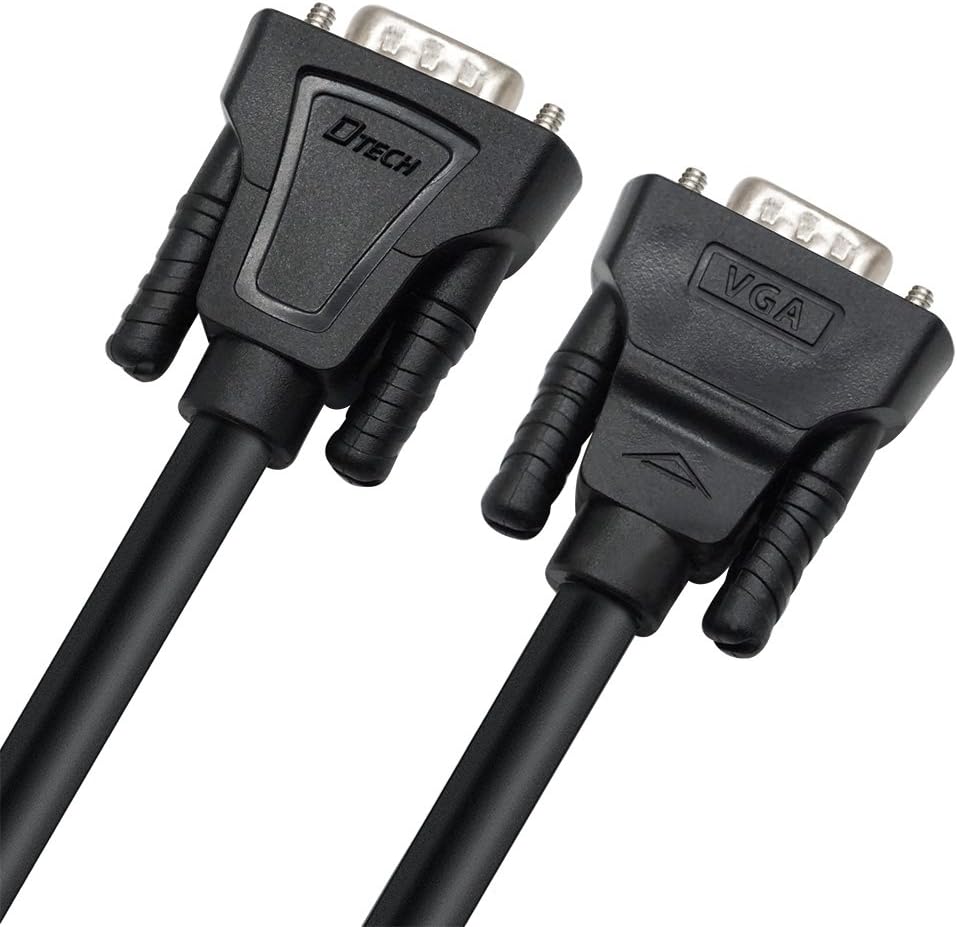 DTECH 3 1080p (1 Feet SVGA VGA Computer Monitor Cable Male to Male Supports High Resolution Meter, Black)