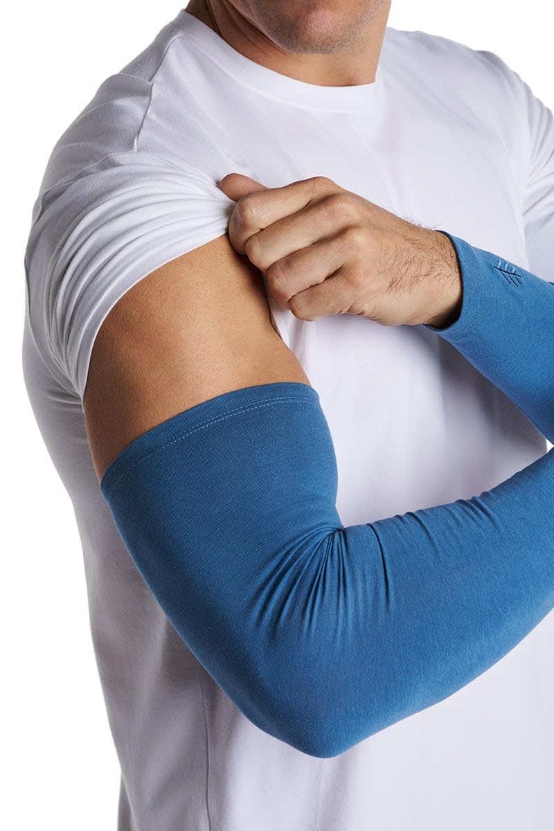 Coolibar Men's Sun Sleeves - UPF 50+ Sun Protection - Navagio in Blue Dusk