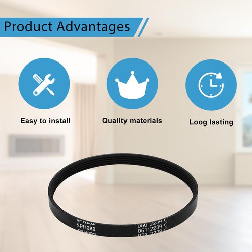 Abeskch Replacement 3 3/8" Diameter Grooved Vacuum Belt Part # 20-5218 for Kenmore Powermate Canister Vacuums (2Pcs)