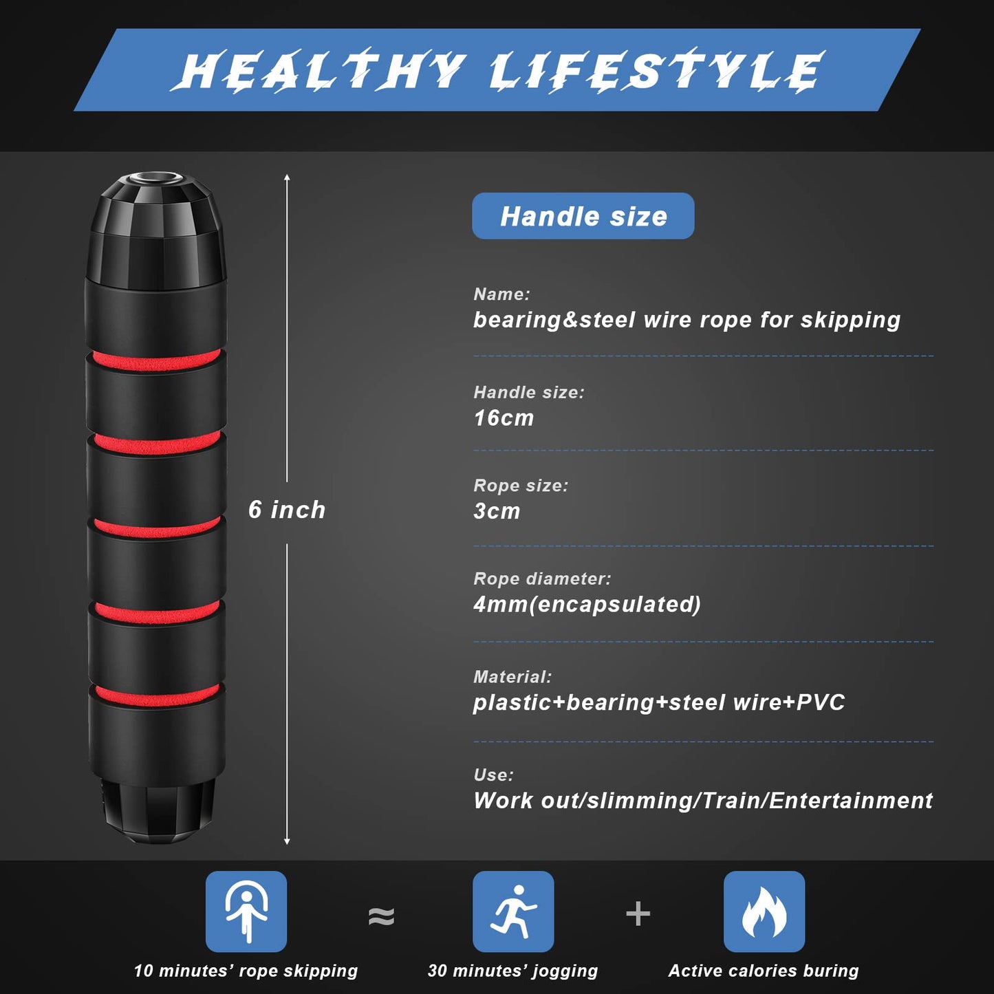 Junkin 12 Pieces Jump Ropes for Fitness with Ball Bearings Speed Jumping Adjustable Skipping Rope with Foam Handles Exercise Stuffer for Men Women Cardio Training Slim Body(Red, Green, Black, Blue)