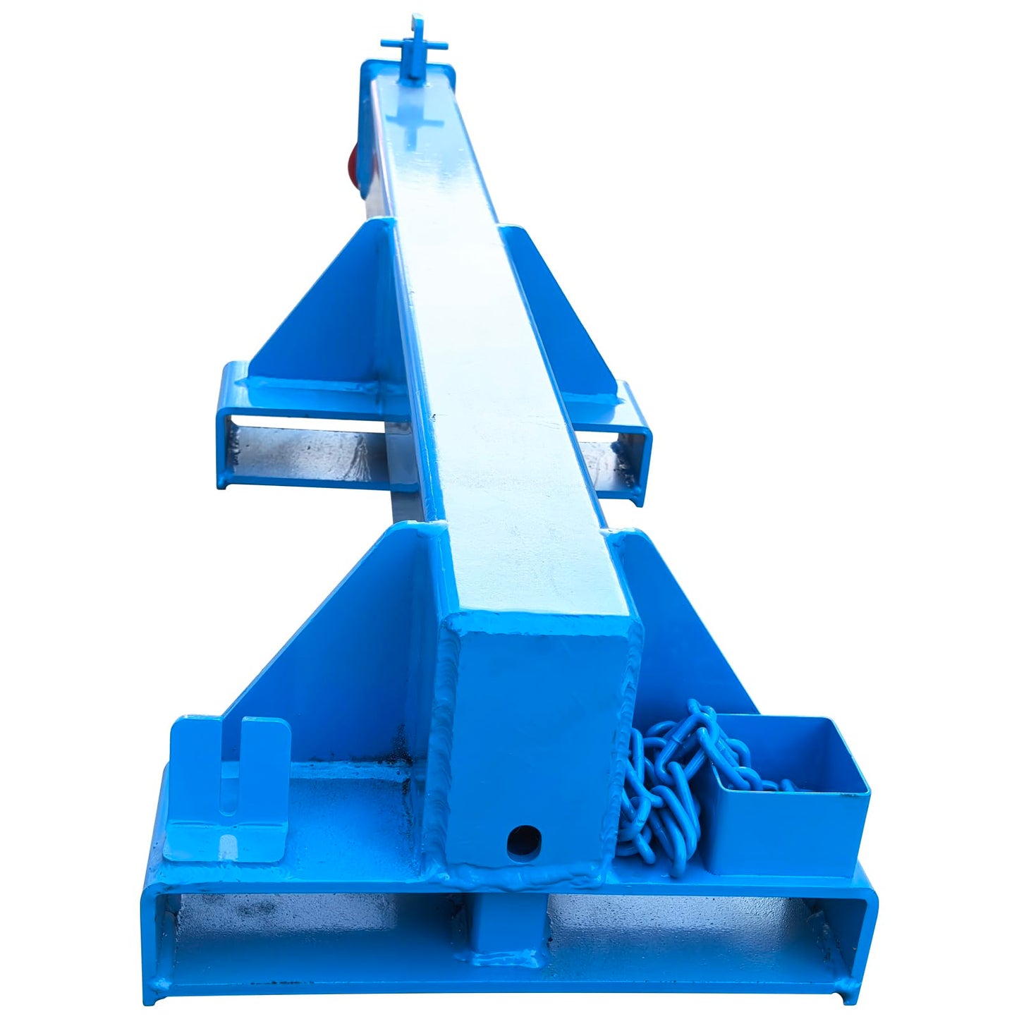 BEILOCKERY Adjustable Forklift Jib Boom Crane with Telescopic Arm, 2200 lbs Heavy Duty Mobile Crane, Includes Truss Hoist and Hook for Industrial Lifting and Towing, Max Reach 98.4 Inches