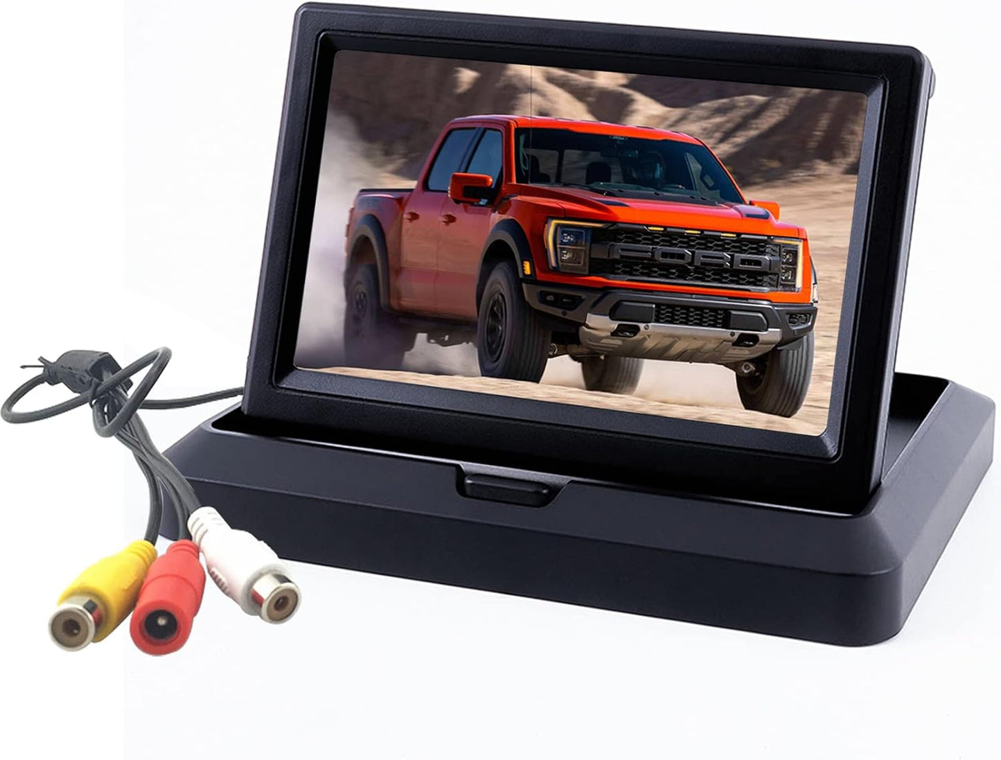 B-Qtech 5 inch V1/V2 12V/24V Foldable TFT LCD Backup Camera Monitor only Rear View Reverse Display Screen, Two Video