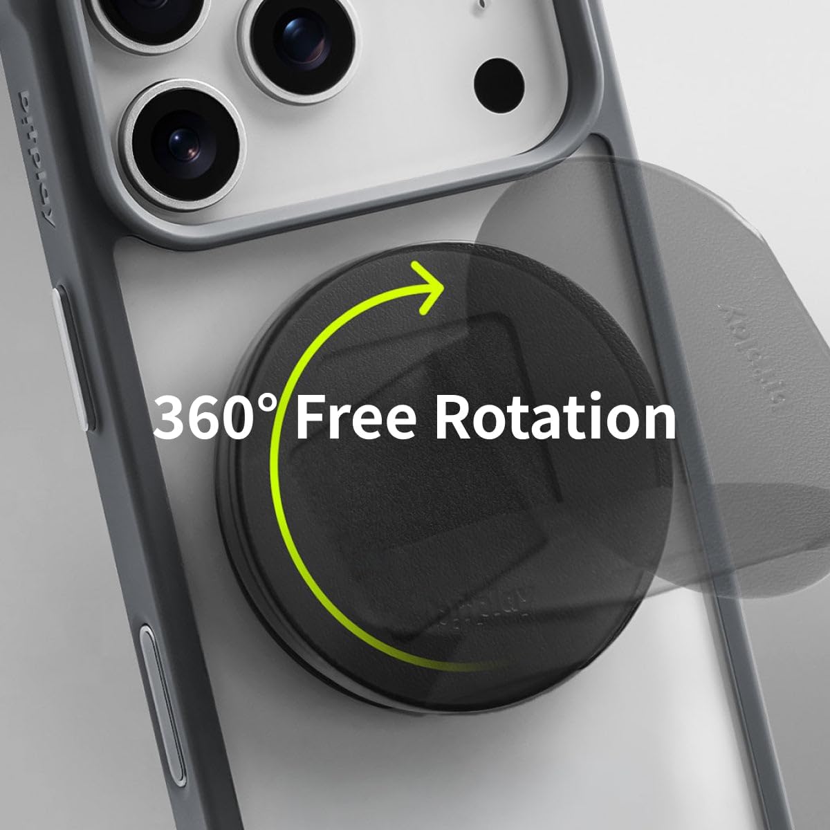 bitplay Magnetic Phone Grip for MagSafe, Finger Holder and Kickstand for Smartphones, Adhesive Metal Ring Included