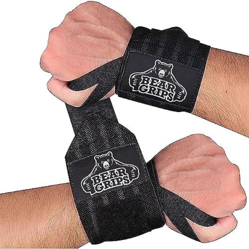Bear Grips Wrist Wraps for Weightlifting | Weight Lifting Wrist Straps for Weightlifting | Extra Strength Gym Wrist Wraps | Two Wrist Wrap Per Pack | 12” & 18” | Lifting for Men & Women