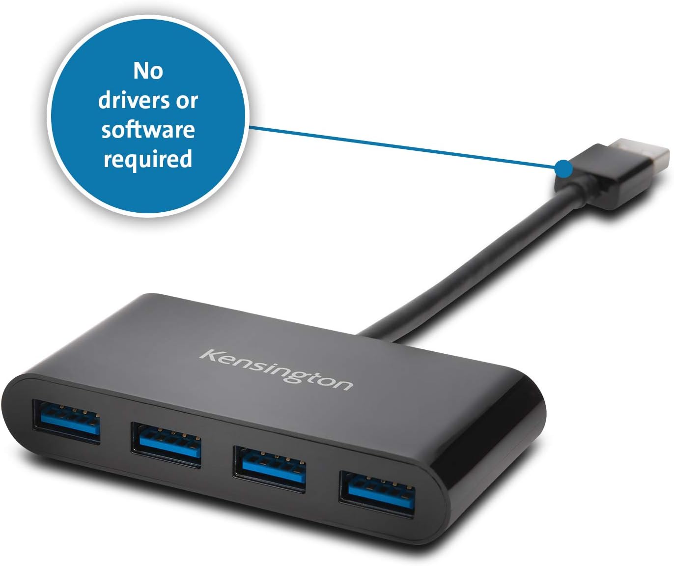 Kensington K39121WW UH4000 3.0 4-Port USB Hub