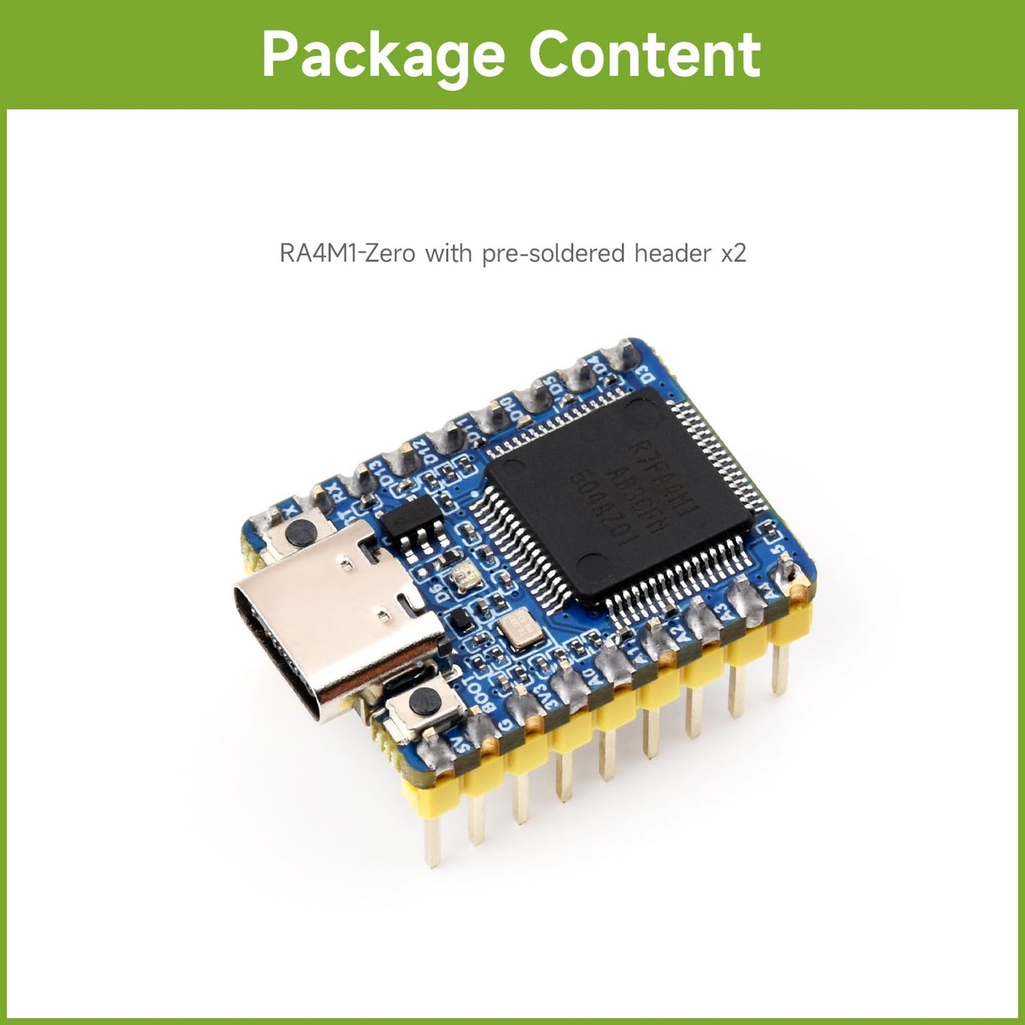 waveshare RA4M1-Zero 32-Bit MCU-RA4M1, 48MHz Mini Development Board, Based on Operating Frequency, Built-in FPU