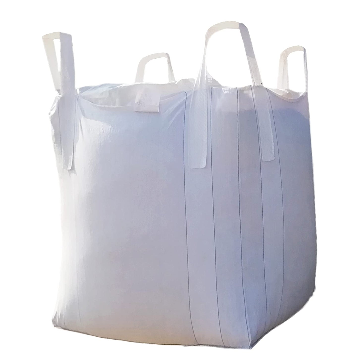 Secbolt FIBC Bulk One Ton Bag, 35" L x 35" W x 43" H, 2200lbs SWL, Duffle Top Flat Bottom, Woven Polypropylene Bags (1)