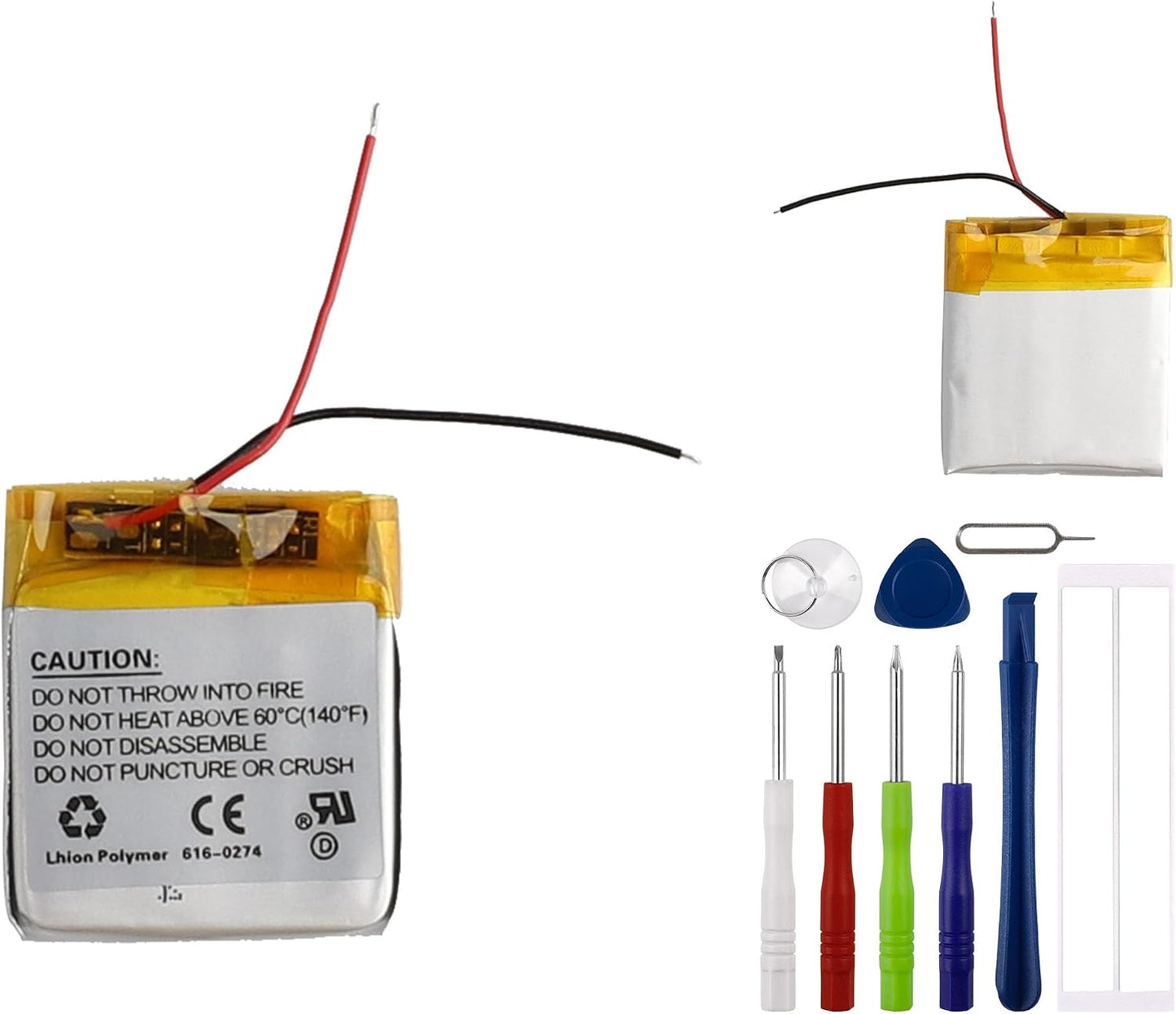 E-YIIVIIL 616-0274 G2 1GB, G3 MP3 3.7V 100mAH, Replacement Battery for iPod Shuffle Player Battery, with Repair Tool