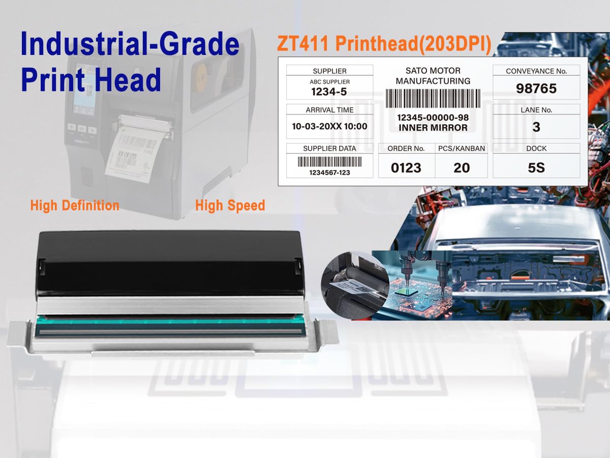 New Thermal Print Head for Zebra ZT411 Label Printer ZT410 Printhead 203DPI Barcode Printer P1058930-009
