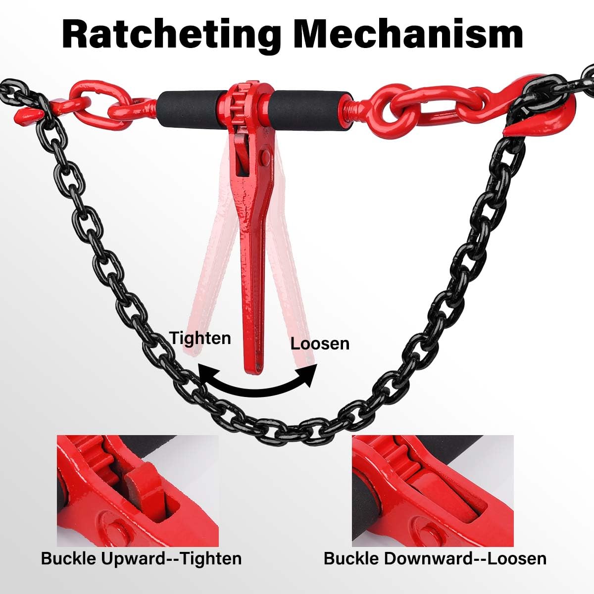 G80 5/16"(2PC*Chain and Binder Kit+4PC Hooks)