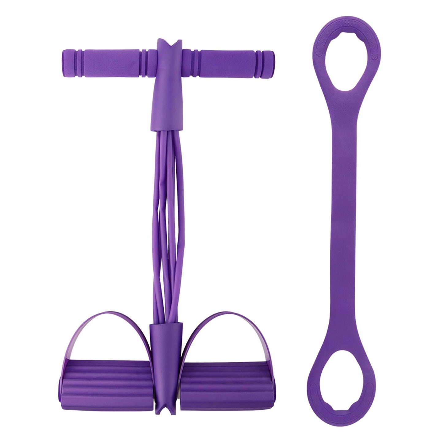 21 Fitness Resistance Bands-6 Tube Pedal Ankle Puller, Multifunction Tension Rope, Pedal Resistance Band with Handle Sit Up Exercise Equipment Home Gym Tummy Trainer for Men Women (Size:6 Tube)