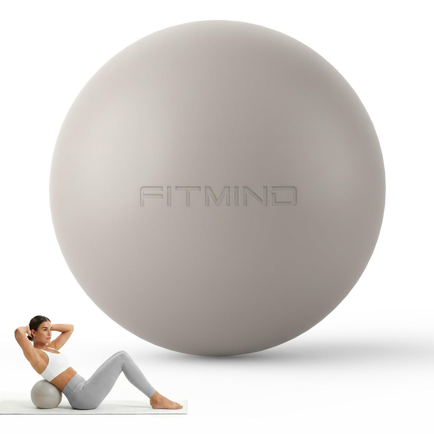 FITMIND Pilates Ball 8 inch, Small Yoga Ball Extra Thick, Mini Pilates Ball with Pump, Non-Slip Surface Small Exercise Ball for Physical Therapy, Stretching, Strength & Core Training