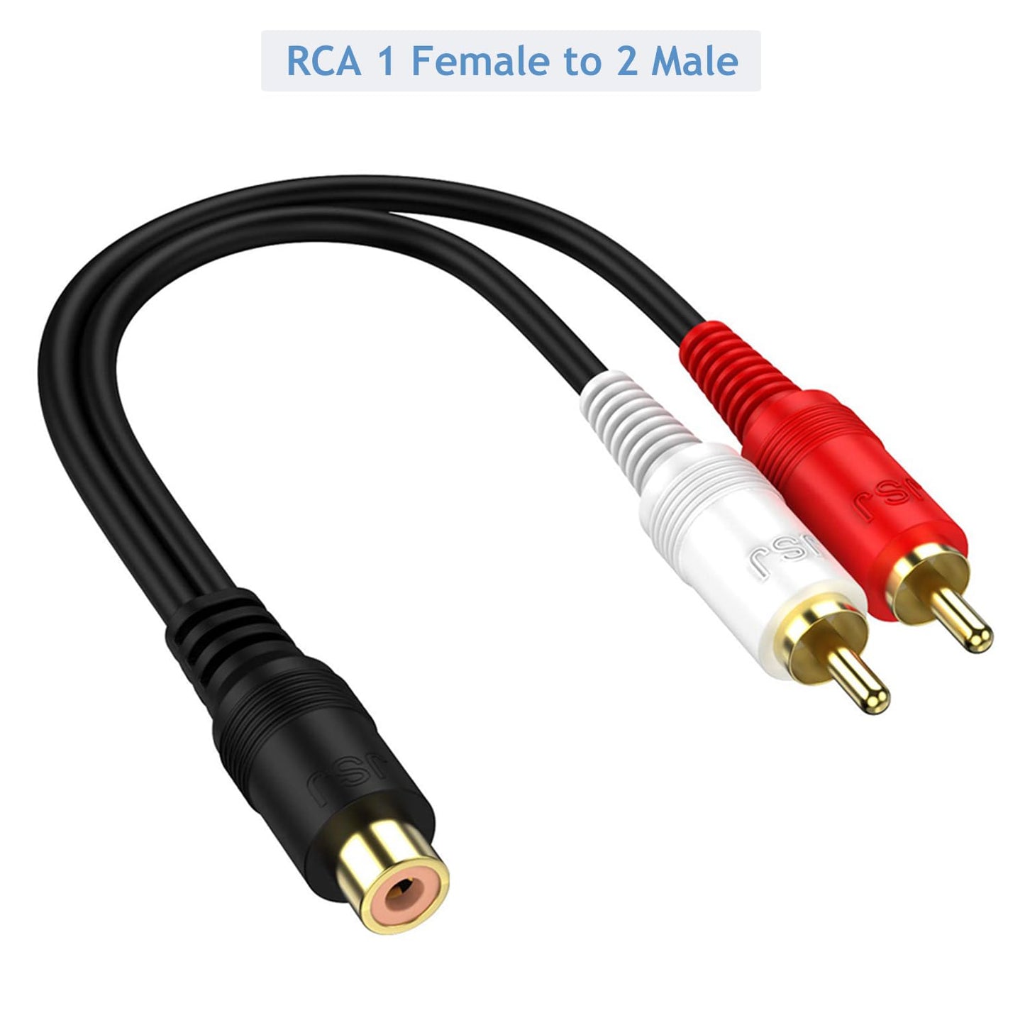 Xsusmdom Combo-Pack (1 2 1 2 24K 0.2M/0.65ft RCA Splitter Y-Adapter Kit Male to Female and Female to Male)