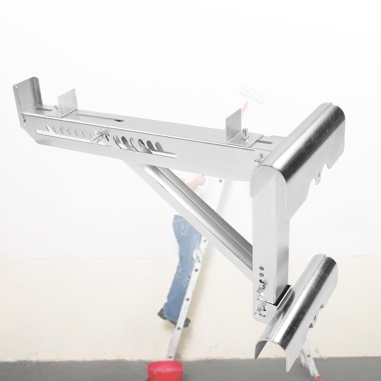 Ejoyous Ladder Jack Kit, 2PCS Ladder Jacks Adjustable Stabilizer Tripod Load Bearing Bracket Alloy Steel Ladder Stand Kit