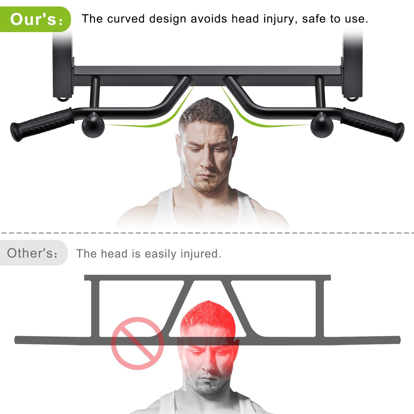 Kipika 32" Ceiling Mounted Pull Up Bar - Heavy Duty, Highly Adjustable, Multifunctional Chin Up Bar - Home Gym System with Punching Bag Hanger and Resistance Bands Training (Ceiling Mounted Pull Up Bar with Ball)