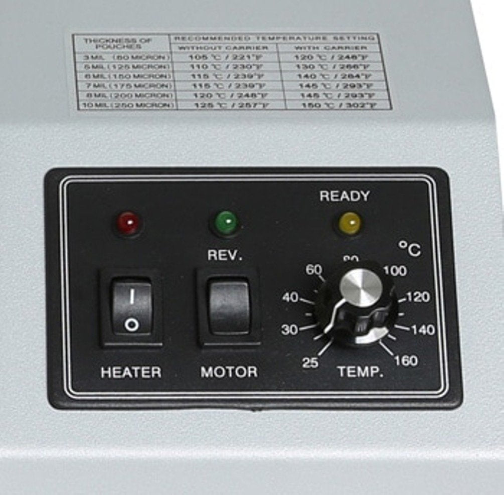 Tamerica TCC230 Professional Pouch Laminator, 9" Max. Laminating Width, Up to 26"/min Speed, 10 mil Max Pouch Gauge, Warm-Up Time 3.5-4.5 min, Reverse/Anti-Jam Mechanism, Metal Cover, Silicon Roller