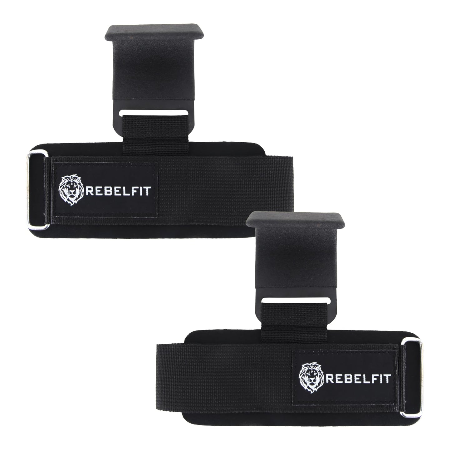Heavy Duty Lifting Hooks (Pair) for Weightlifting – Wrist Support Straps with Metal Hooks, Padded Neoprene Gym Straps for Deadlifts, Pull Ups, Rows, Powerlifting – Non-Slip Grip Support for Men & Women