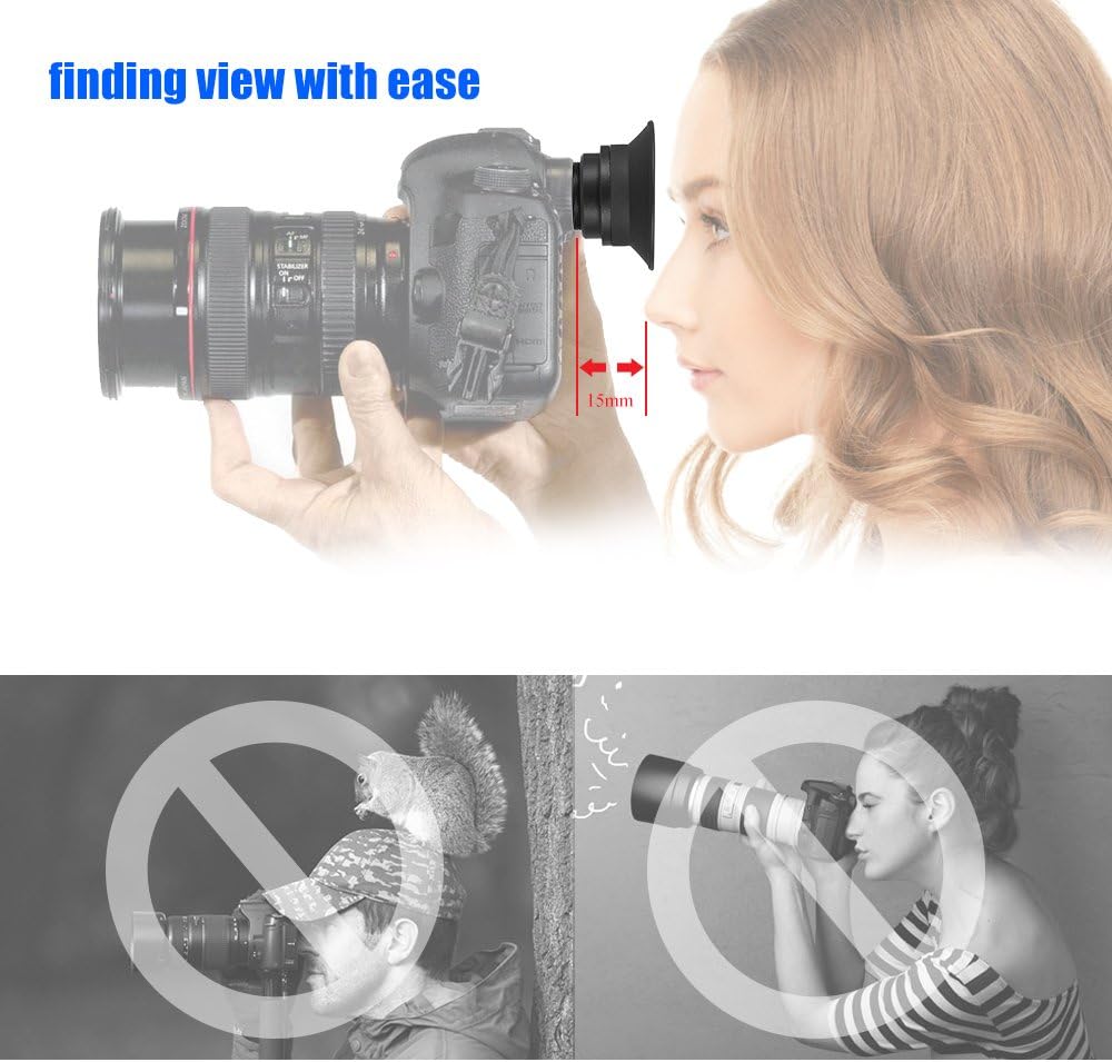 1.51X 2 Viewfinder Eyepiece Magnifier Eyepiece Eyecup Short Sighted Viewfinder Helper for DSLR Cameras, Anti Fog