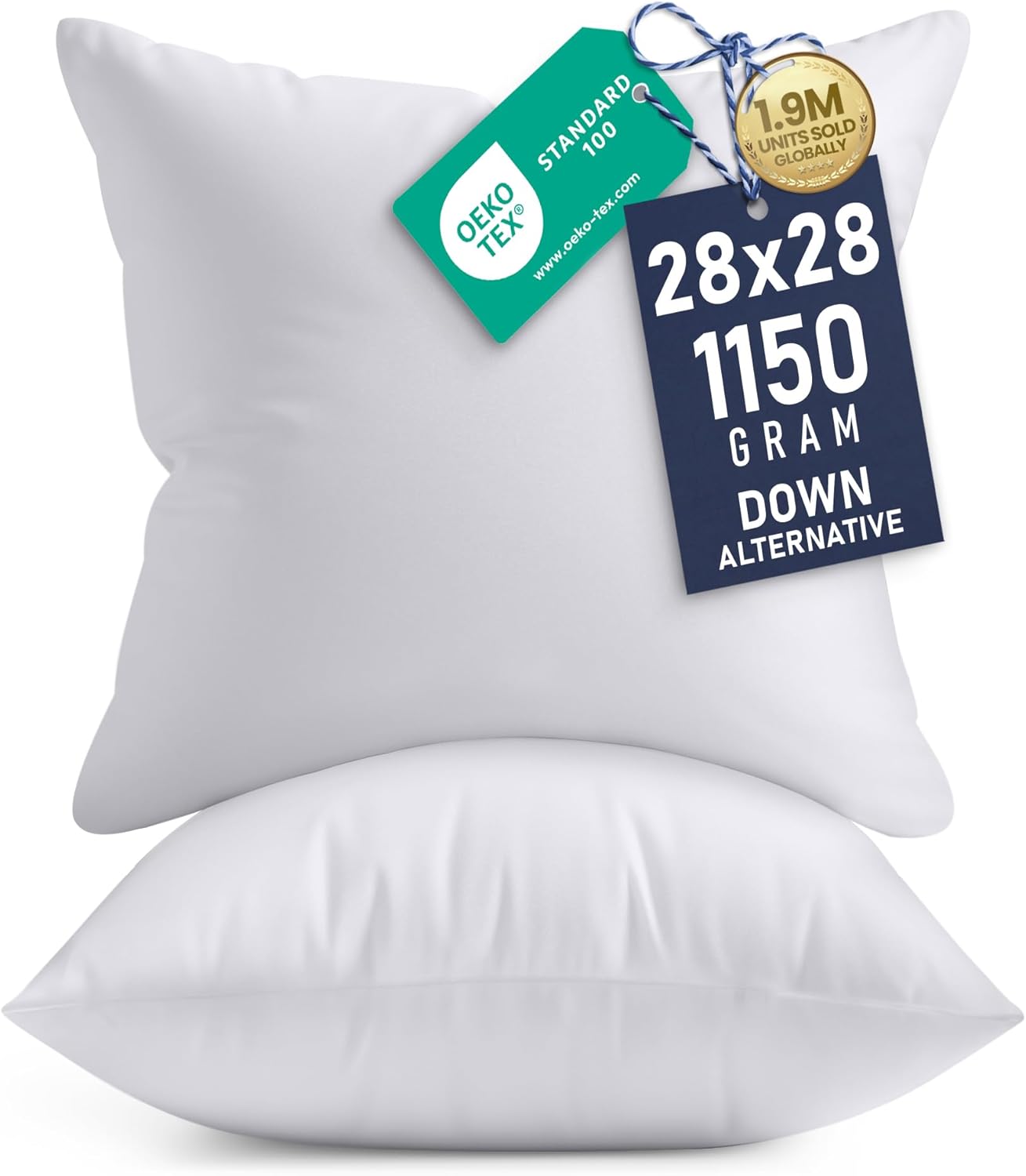 Utopia Bedding Pillow Inserts - Soft & Supportive 28x28 Decorative Throw Pillows | Set of 2, White