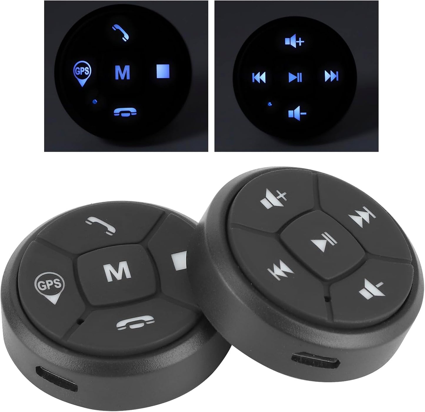 Locadence Wirelessly BT Media Remote Button, Steering Wheel Control Buttons Kit, Car Steering Wheel Button Media Remote