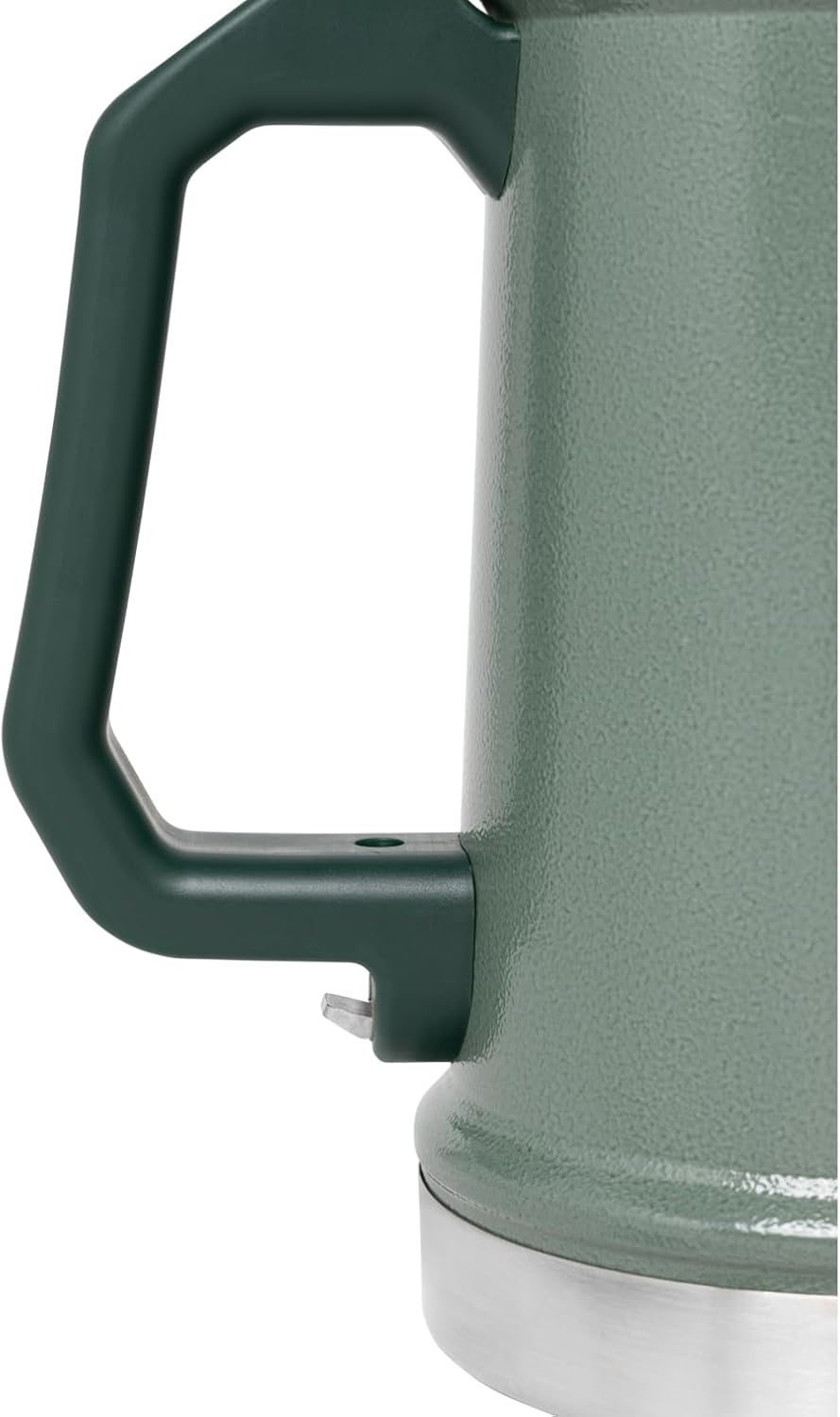 STANLEY Classic Beer Stein - 24 oz Insulated Stainless Steel Mug with Flip Up Lid & Built-In Opener | Hammertone Green