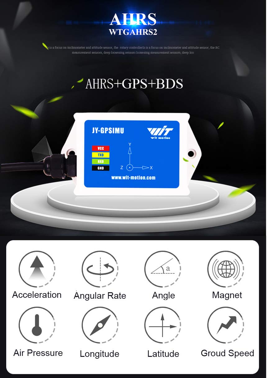 [Industry-Grade Beidou+GPS AHRS IMU] WTGAHRS2 MPU9250 10-axis Accelerometer+Gyroscope+Angle(XY 0.05° Accuracy)+Magnetometer+Air Pressure+Latitude+Longitude+Ground Speed, Navigation System