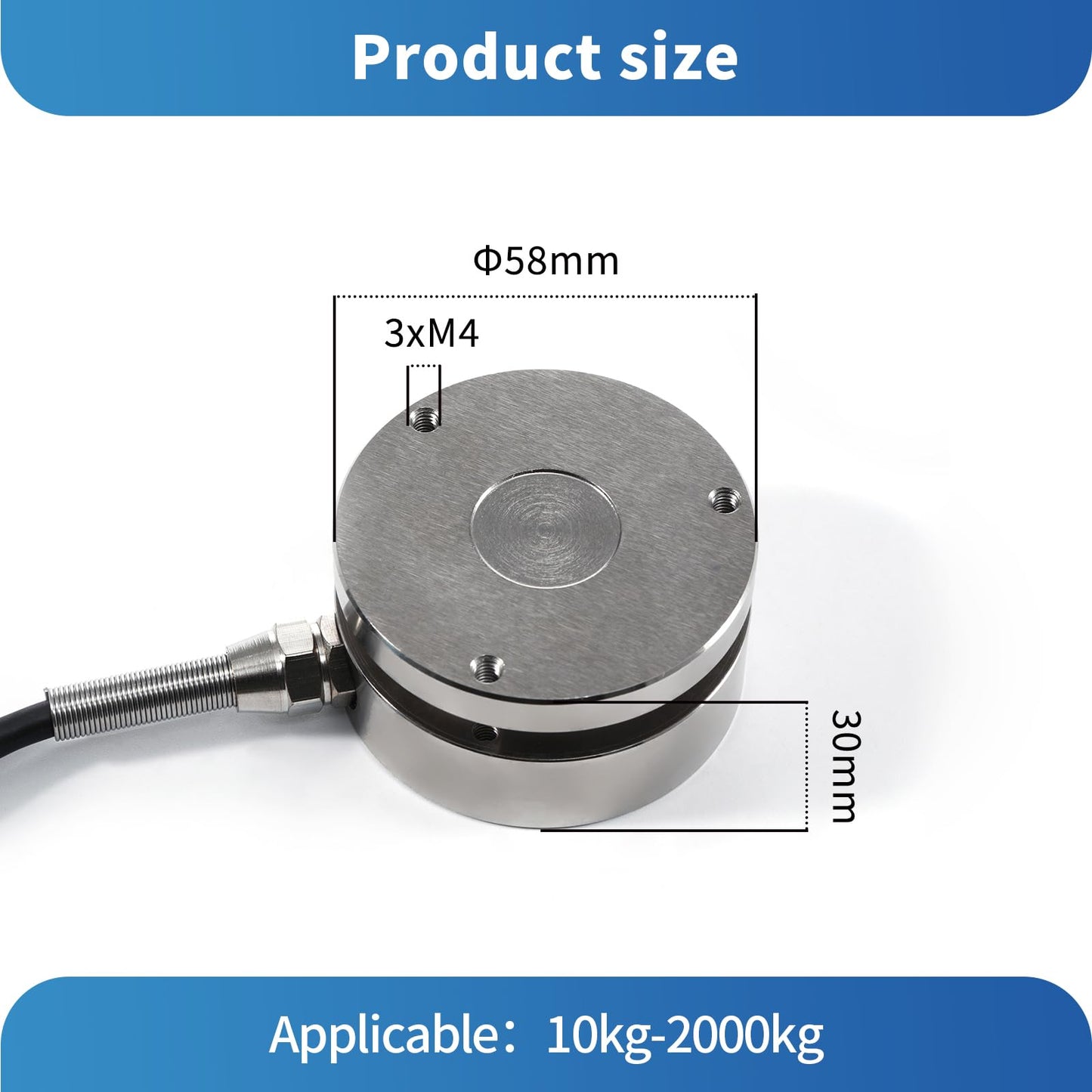 Load Cell Sensor with Indicator Display,Compression Force Weight Pressure Scale Sensor Two Sets of Relay Outputs Peak Recording (0-2T with Indicator)
