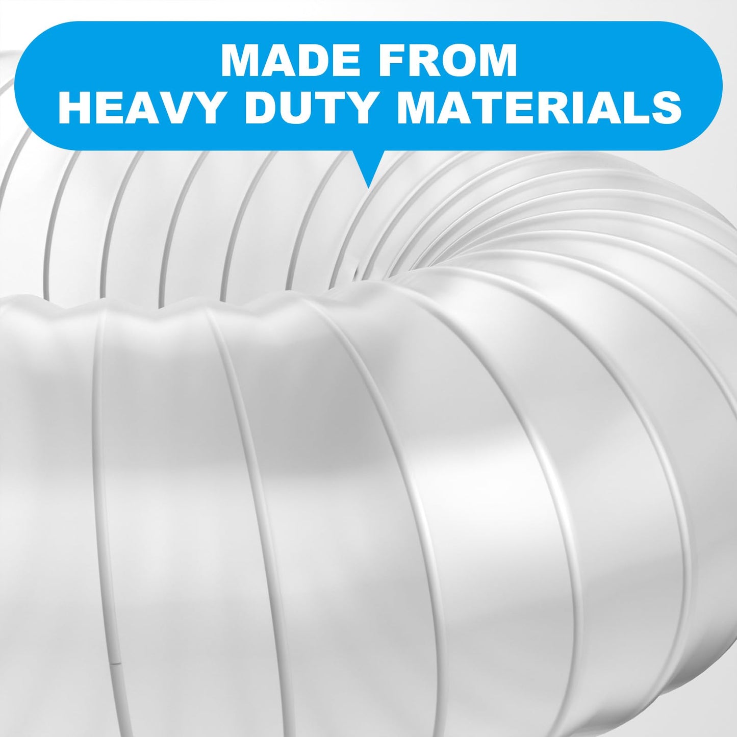 Elecoman 4" x 50' Heavy PVC Dust Collection Hose,Flexible Clear Debris and Fume Collection Hose with Stainless Steel Hose Clamps for Dust Collectors with 4" Ports, Ideal for Shop Vacuums
