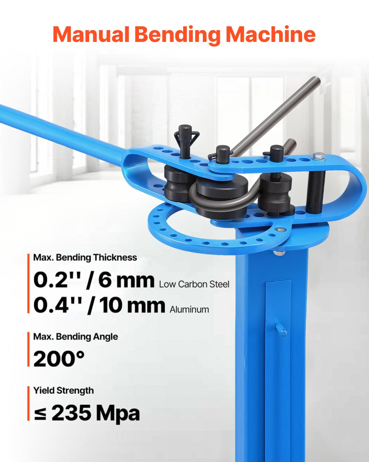 VEVOR Manual Bending Machine, Pipe Tube Bender with 14 Bending Dies, 200° Heavy-Duty Tube Bending Tool for Copper Aluminum Iron Pipes, Ideal for HVAC Air Conditioning Refrigerator Auto Repair