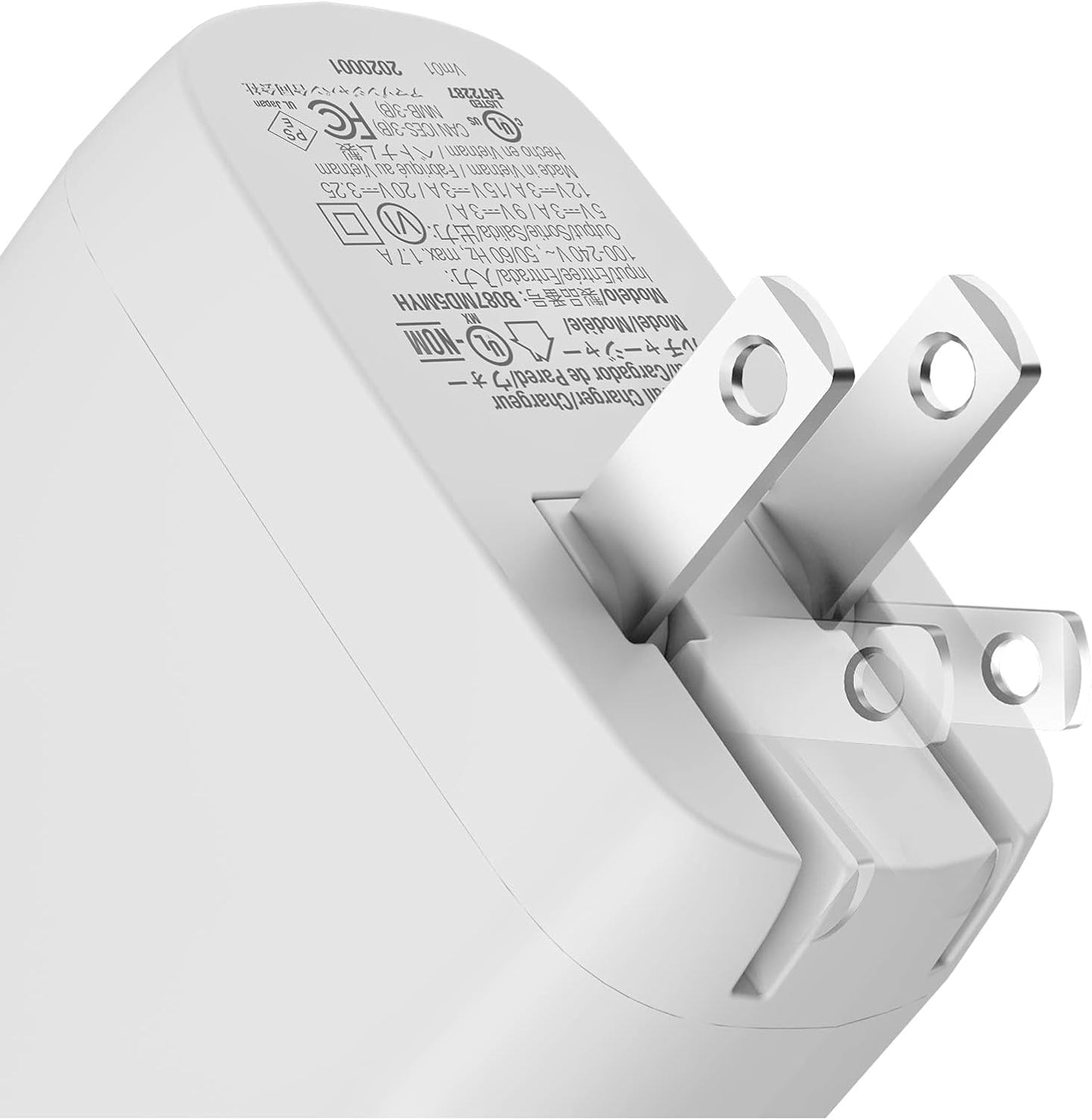 Amazon Basics 65W One-Port GaN USB-C Wall Charger with Power Delivery PD, Foldable Plug, Portable, Fast Charging