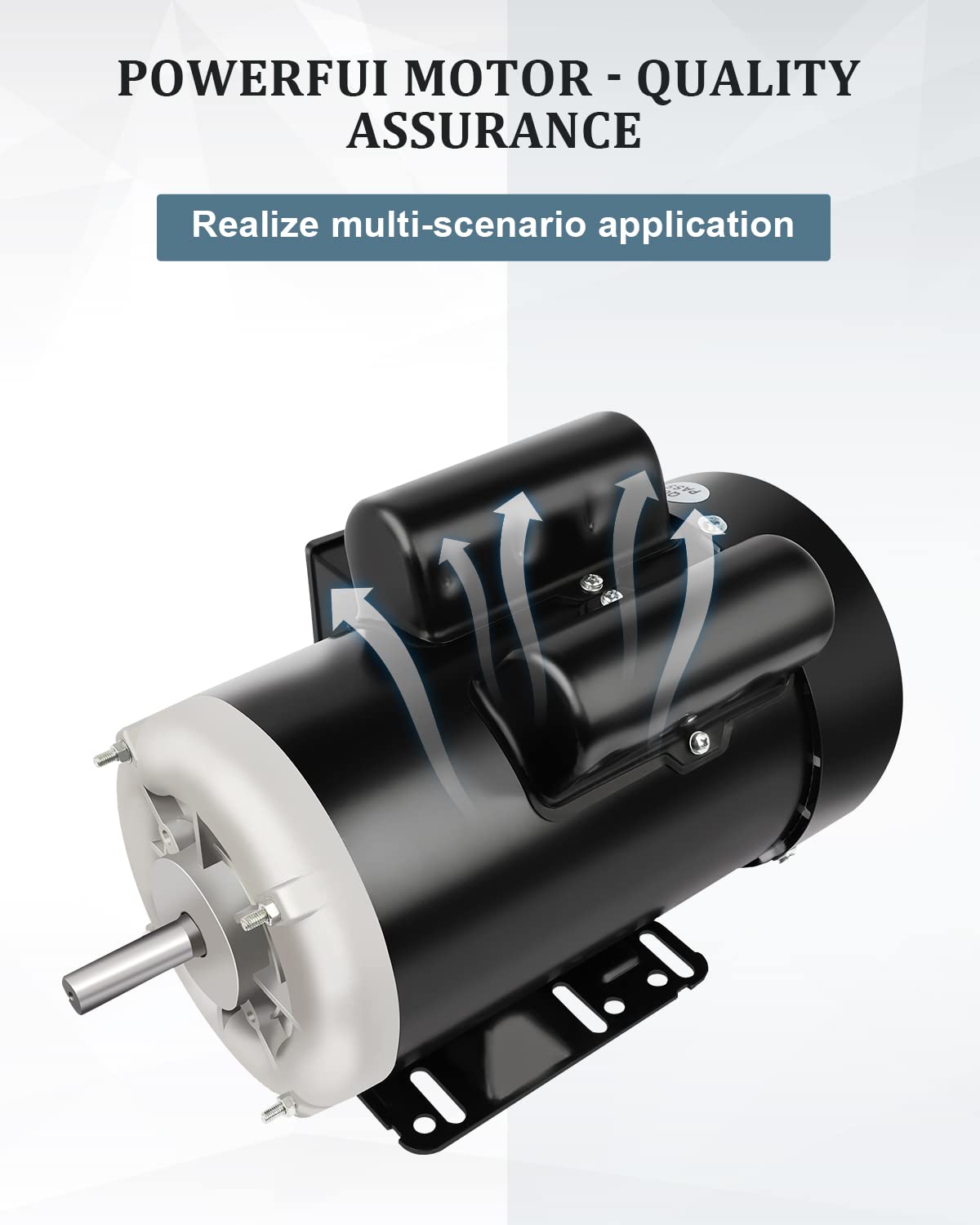 Electric Motor 5HP, 3450 RPM Farm Duty Motor, Single Phase Motor 56 Frame 208-230V 5/8" Shaft Diameter 60Hz CW/CCW TEFC