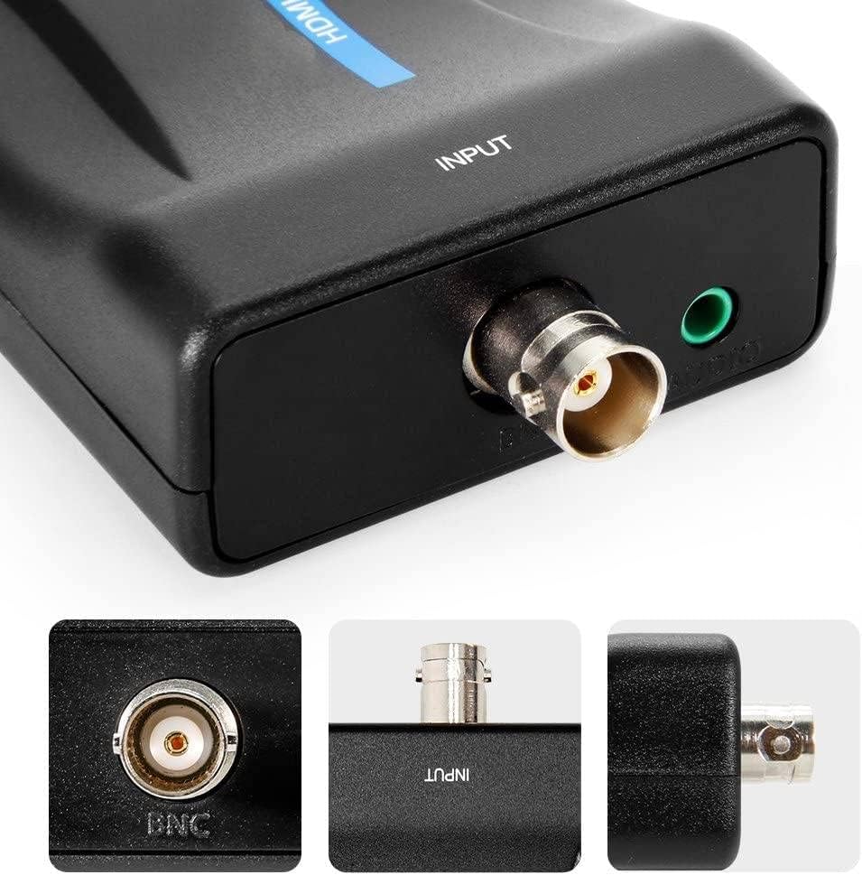 Tiiyee 1080P AC1420 BNC to HDMI Converter Adapter Female CVBS BNC HDMI Connector Coaxial Composite Transfer Analog